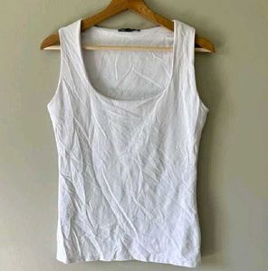 Zara Basic Tank Top Double Layered White