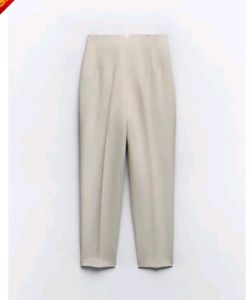 Zara High Waist off white Pant
