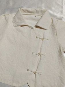 Vintage-Inspired Ivory Button-Up
