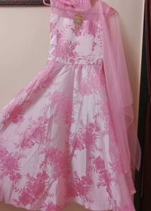 Pink Floral Ethnic Gown