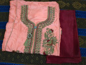 Embroidered Semi-Stitched Dress Material