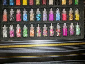 Mini Glitter And Charm Bottles For Nails Or Makeup