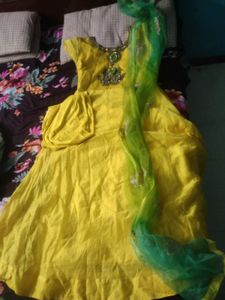 Yellow Embroidered Salwar Kameez Suit
