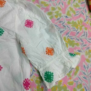 Embroidered White Top
