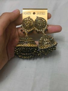 Black And White Jhumkas