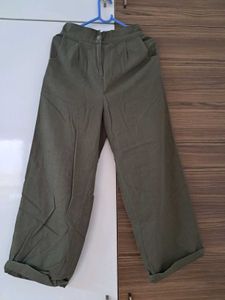 SASSAFRAS Olive Green Wide Leg Pants