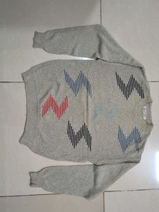 Stylish Vintage Patterned Knit Sweater