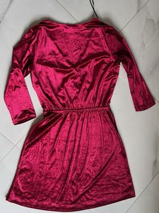Red Velvet Long Sleeve Dress