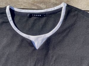 Black T-Shirt with White Trim