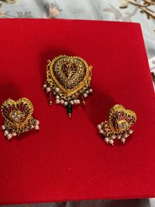 Beautiful Heart Shape Earrings With Pendant