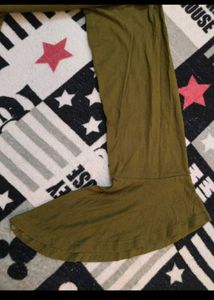 Olive Green Bell Sleeve Off-Shoulder Top