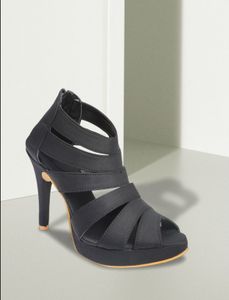 Black Peep-Toe Heels