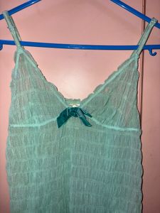 Mesh Blue Top Y2K