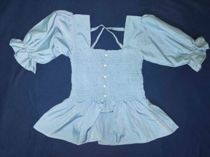 Korean Cute Light Blue Co-ord Set