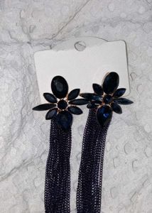 Blue Flower Dangle Earrings