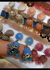 🤑Le Lo Saree Small Cute 11 Pair Of Jhumkas