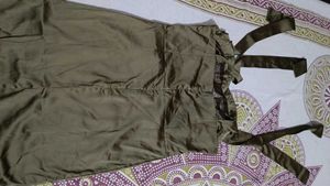Silky Olive Green Dress 👗🎀