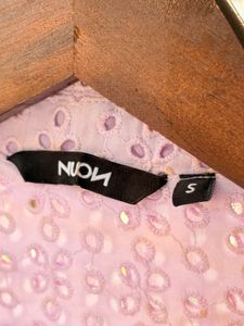 Lilac Eyelet Cropped shirt