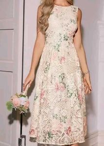 Floral Lace Midi Dress