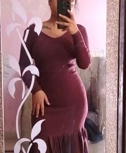 Purple Woolen  Dress