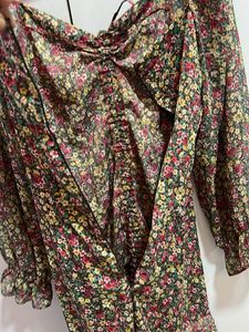 Floral Print Ruffle Dress