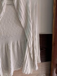 Beautiful White Ribbed Shrug.