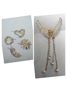 5 pcs Stone Butterfly claw with Korean Style Clip