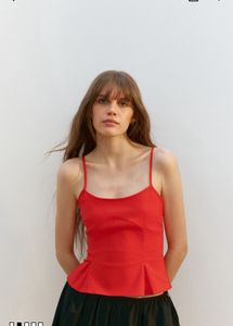 H&amp;M Red Peplum Cami Top