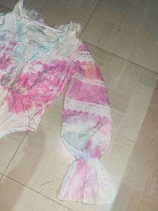 Pastel Tie-Dye Lace Bodysuit