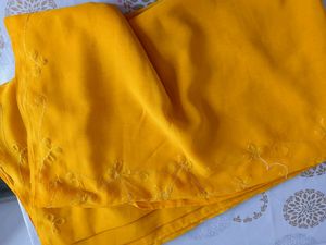 Yellow Georgette Saree