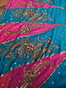 Heavy handwork lehanga saree wd blouse pc.