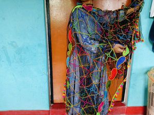 Embroidered Net Dupatta