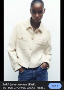 Zara jewel button coat