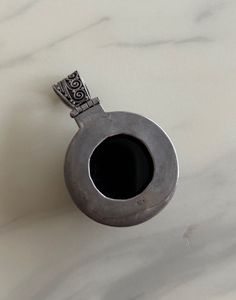 Hallmarked Vintage Black Onyx Silver Pendant!