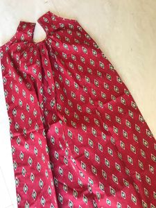 Red Printed Dress Material