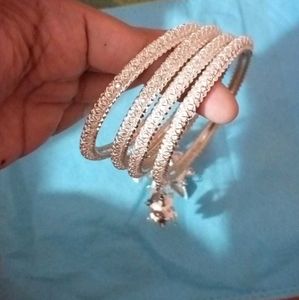 Silver Bangles with Charms