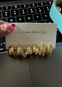 Golden Hoop Earring Set