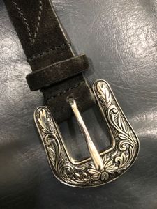 Floral Oxidized Metallic Buckle Belt