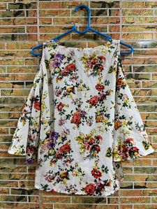 floral butterfly sleeve top