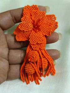 Orange Flower Earring