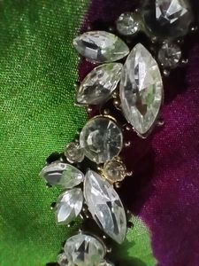 Stone Necklace In Silver Polish.