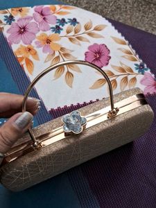 Beautiful Golden Party wear Clutch