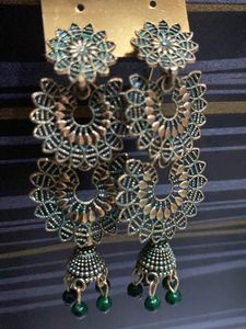 Earrings (Colour - Dark Green)