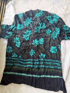 Retro Black &amp; Teal Hawaiian Shirt