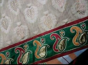 Chikoo Colour Saree Without Blouse