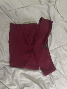 Burgundy Crisscross Crop Top