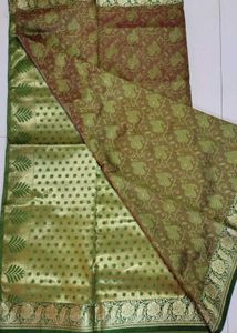 Green Floral Pattern Saree