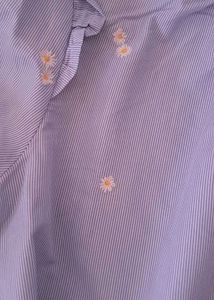Striped Floral Ruffle Blouse