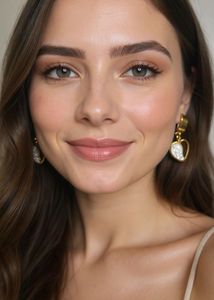 Anti Tarnish Golden AD Earrings