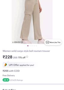 Solid cargo style bell noutam trouser